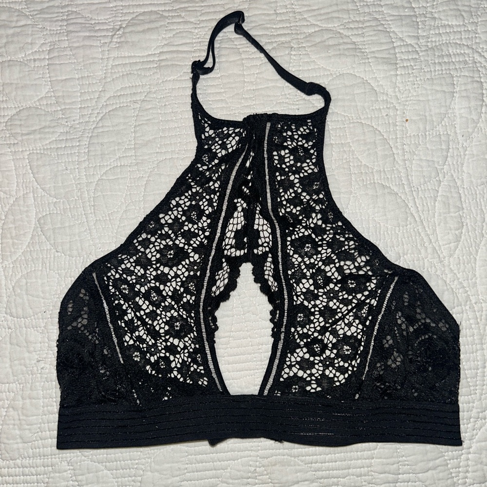 Victoria's Secret Black Lace Halter Bra